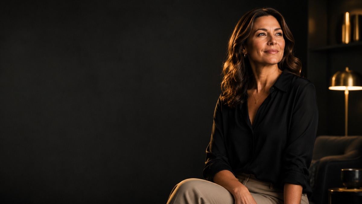 Un retrato sereno y elegante con luz cálida